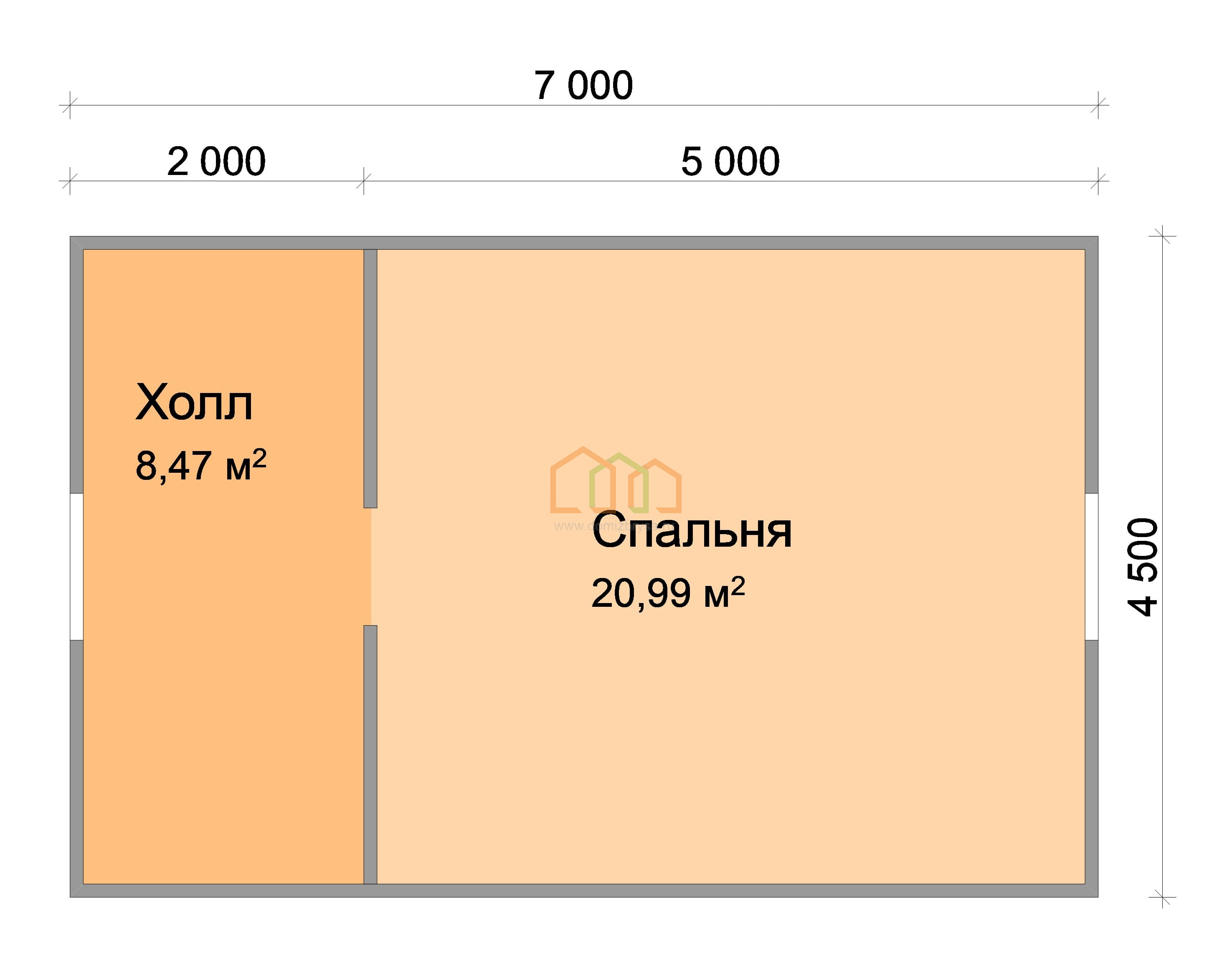 Каркасный дом без отделки 6х7 с мансардой - цена 610000 руб в Симферополе.  Площадь: 75,5 м² с крыльцом